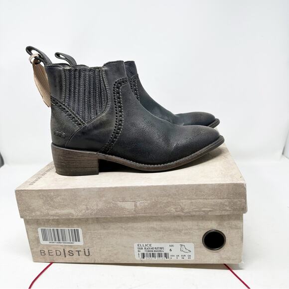 Bed Stu Shoes - BED STU Ellice Black Medium Rust Boots NWT in Size 6